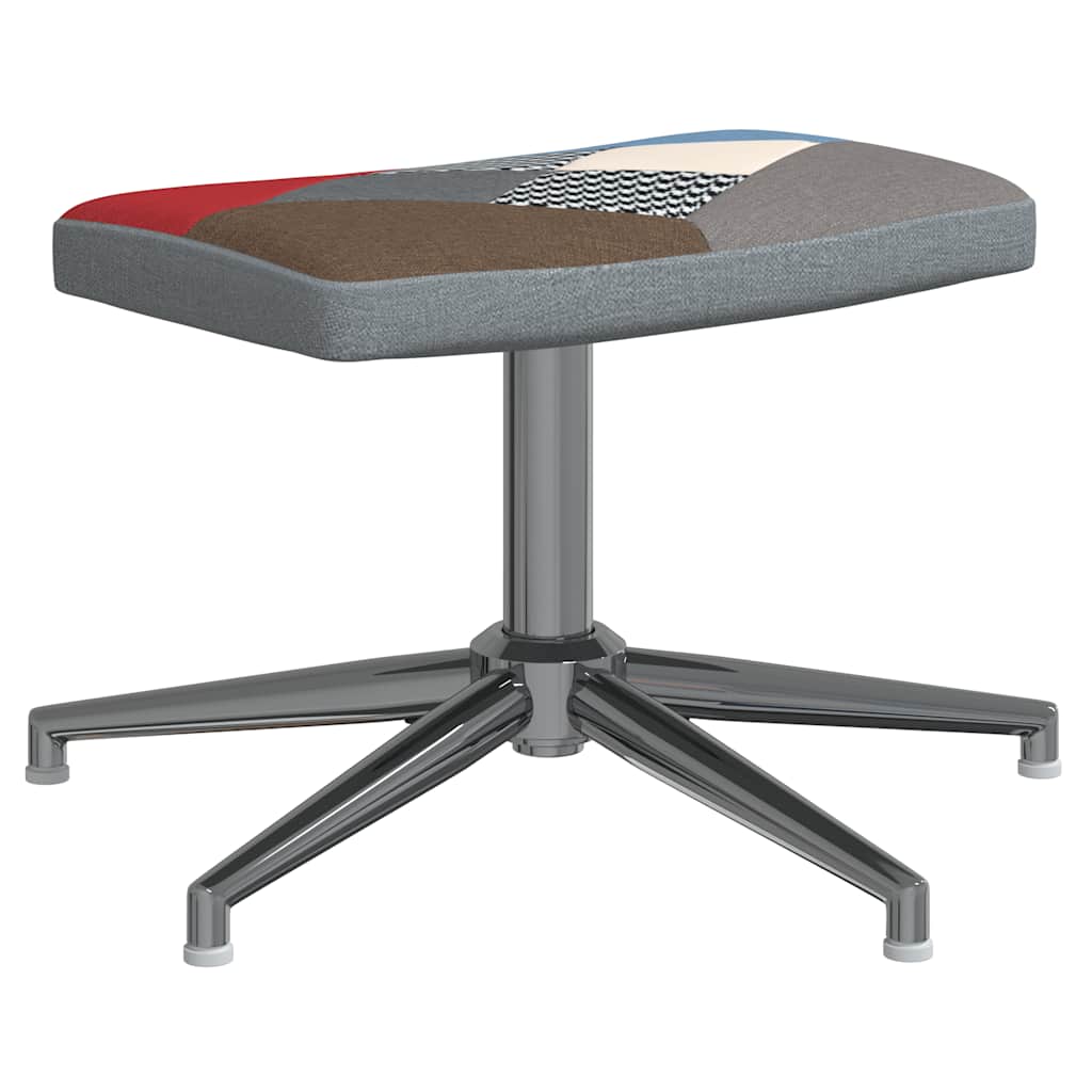 vidaXL Scaun de relaxare cu taburet, textil, petice