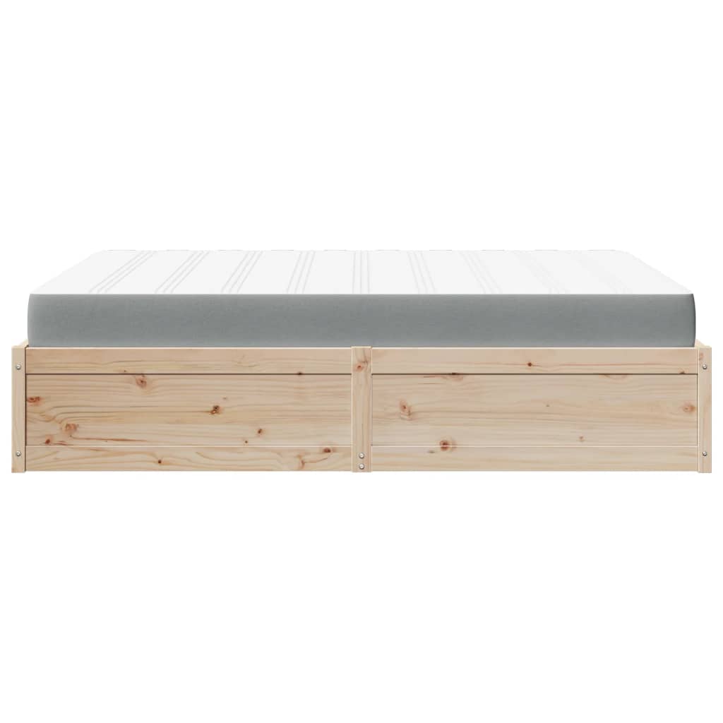 vidaXL Pat cu saltea, 160x200 cm, lemn masiv pin vidaXL Pat cu saltea, 160x200 cm, lemn masiv pin
