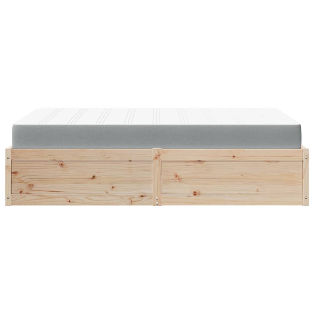 vidaXL Pat cu saltea, 120x200 cm, lemn masiv pin vidaXL Pat cu saltea, 120x200 cm, lemn masiv pin