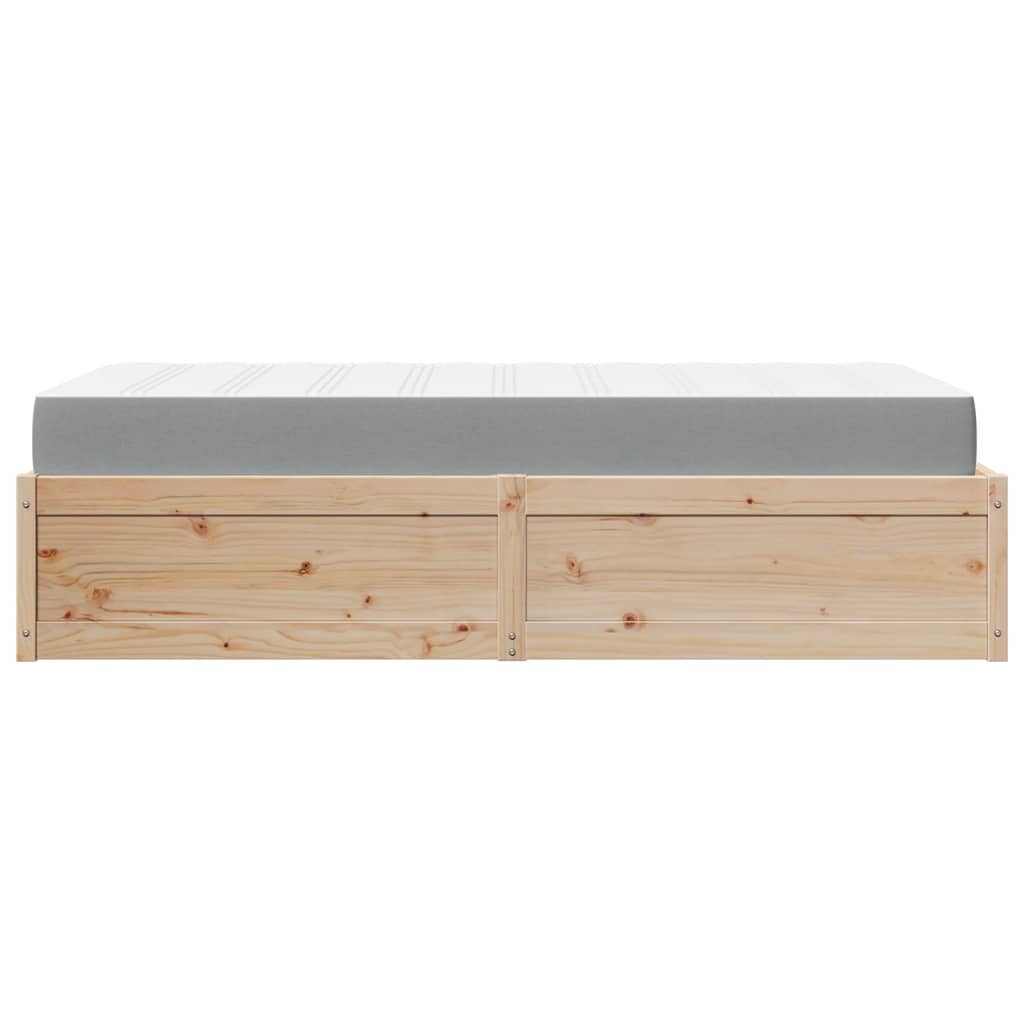 vidaXL Pat cu saltea, 100x200 cm, lemn masiv pin