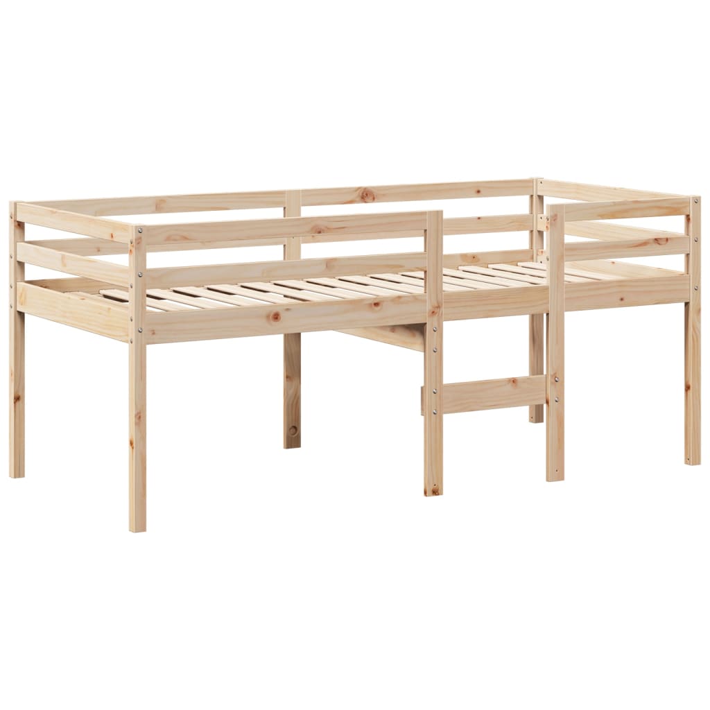 vidaXL Pat înalt cu acoperiș, 80x200 cm, lemn masiv de pin