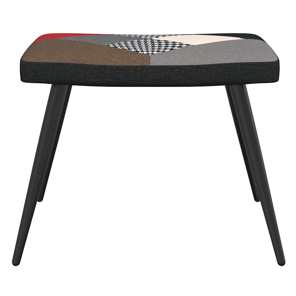 vidaXL Scaun de relaxare cu taburet, textil, petice