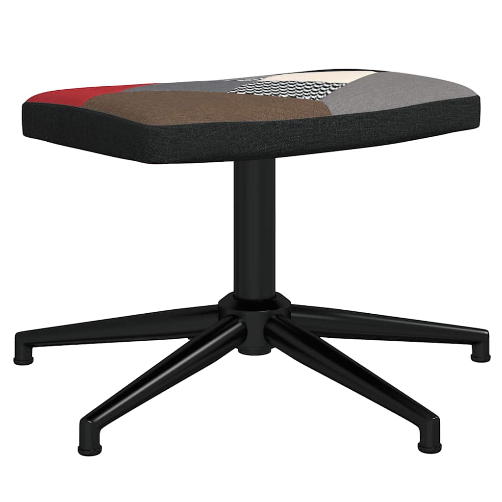 vidaXL Scaun de relaxare cu taburet, textil, petice