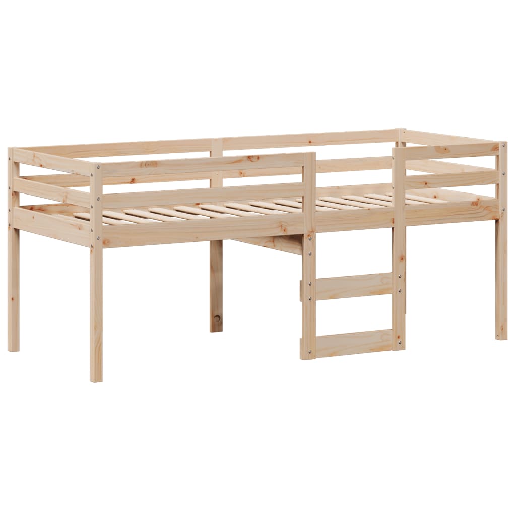 vidaXL Pat înalt cu acoperiș, 90x190 cm, lemn masiv de pin