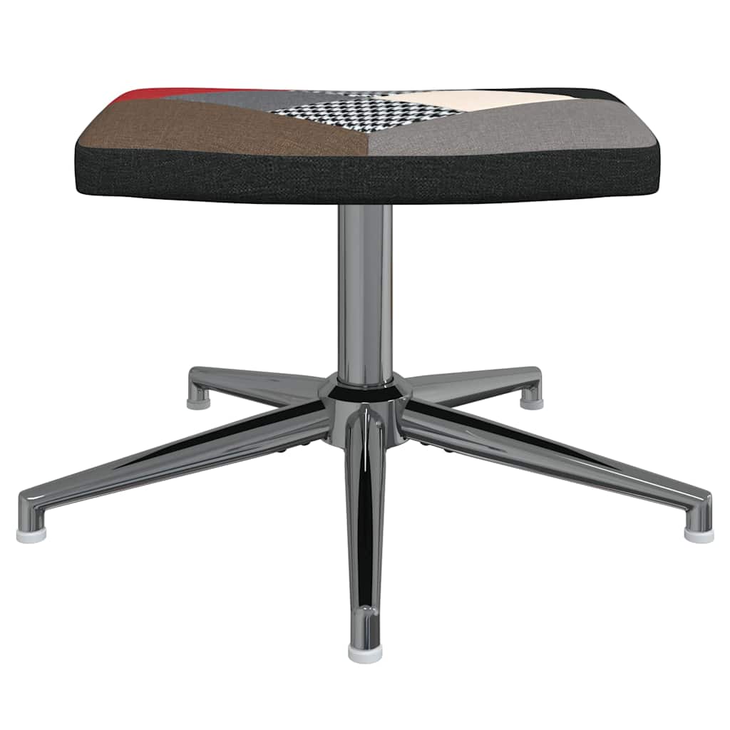 vidaXL Scaun de relaxare cu taburet, textil, petice