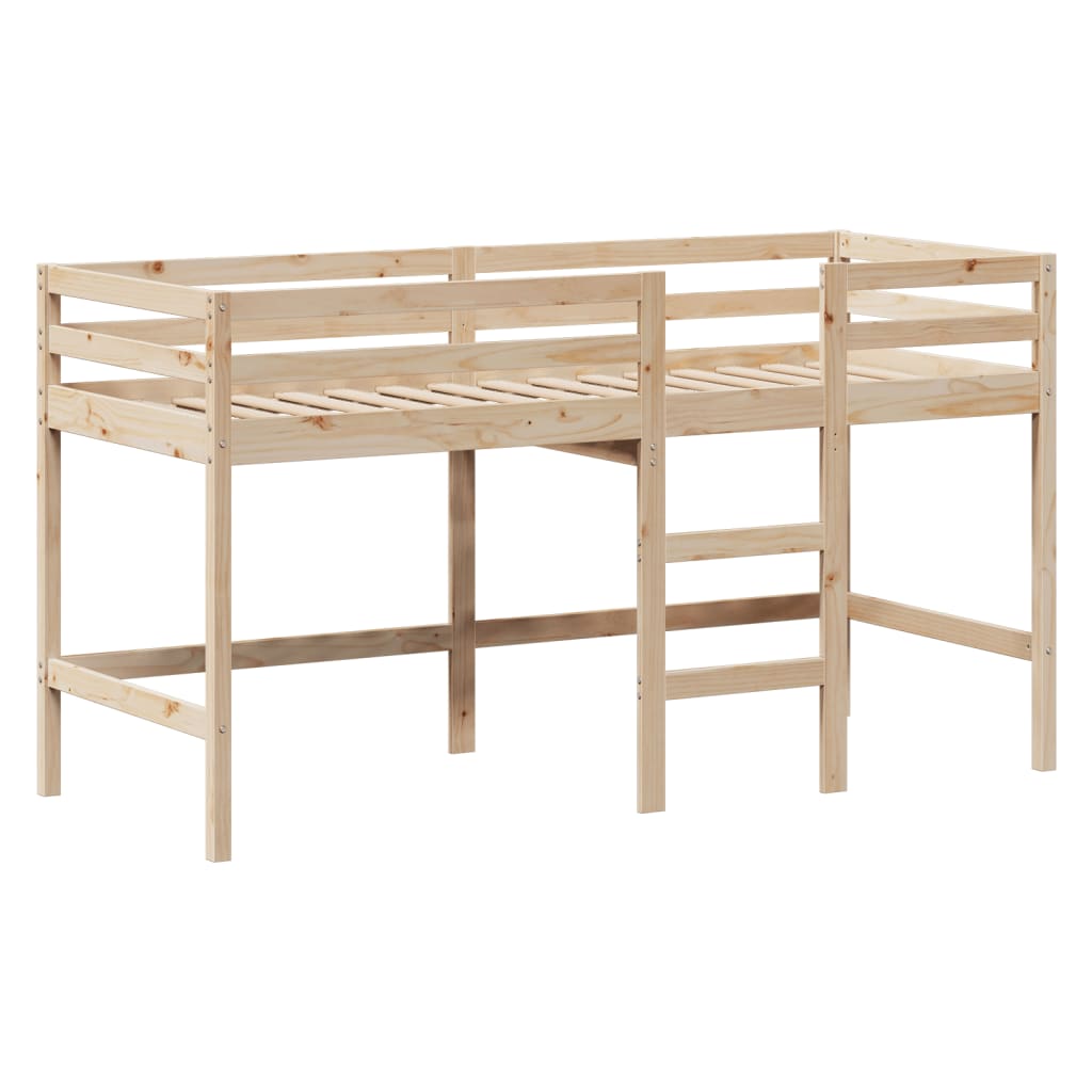 vidaXL Pat etajat cu scară și acoperiș, alb, 80x200 cm, lemn masiv pin vidaXL Pat etajat cu scară și acoperiș, alb, 80x200 cm, lemn masiv pin