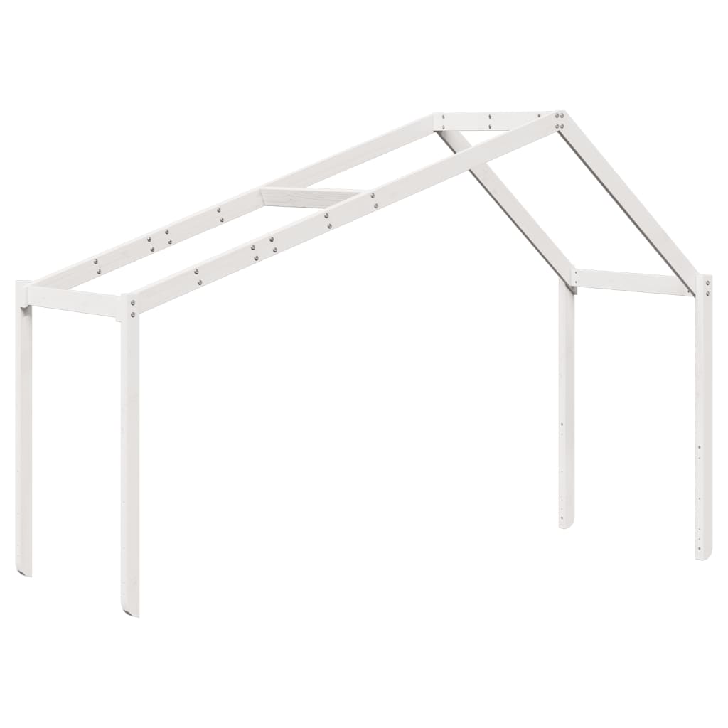 vidaXL Pat supraetajat cu acoperiș, alb, 90x190 cm, lemn masiv de pin vidaXL Pat supraetajat cu acoperiș, alb, 90x190 cm, lemn masiv de pin
