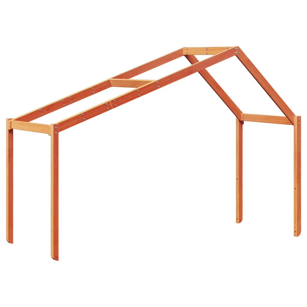 vidaXL Pat supraetajat cu acoperiș maro ceruit 75x190cm lemn masiv pin vidaXL Pat supraetajat cu acoperiș maro ceruit 75x190cm lemn masiv pin