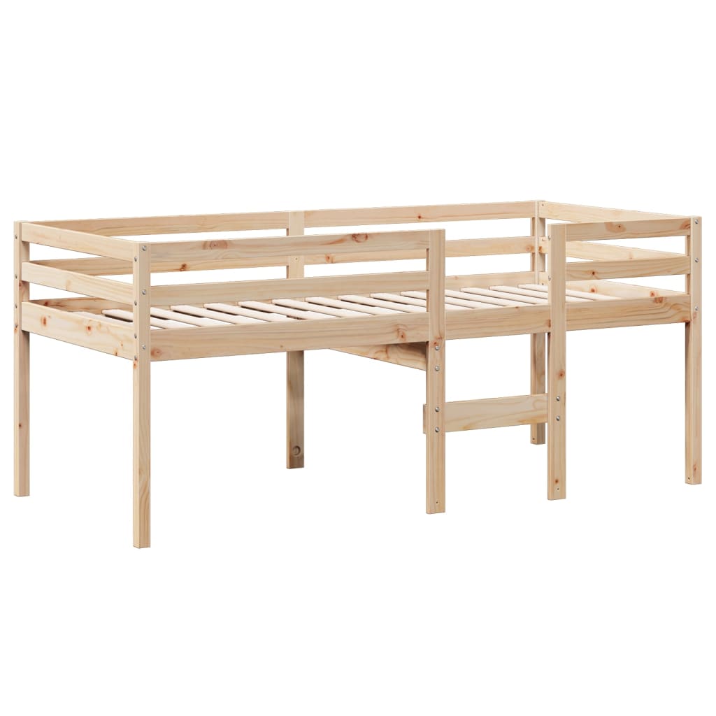 vidaXL Pat înalt cu acoperiș, 90x200 cm, lemn masiv de pin