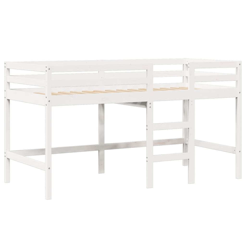 vidaXL Pat etajat cu scară și acoperiș, alb, 80x200 cm, lemn masiv pin vidaXL Pat etajat cu scară și acoperiș, alb, 80x200 cm, lemn masiv pin