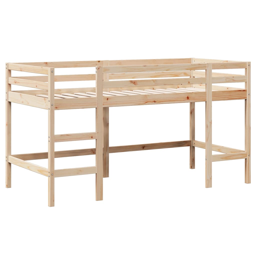 vidaXL Pat etajat cu scară și acoperiș, alb, 90x200 cm, lemn masiv pin vidaXL Pat etajat cu scară și acoperiș, alb, 90x200 cm, lemn masiv pin