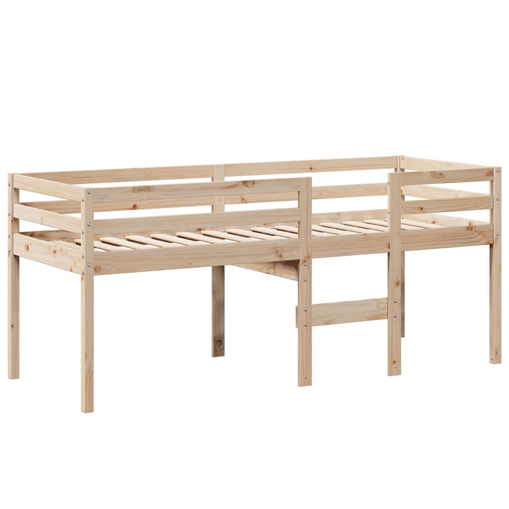 vidaXL Pat înalt cu acoperiș, 90x190 cm, lemn masiv de pin