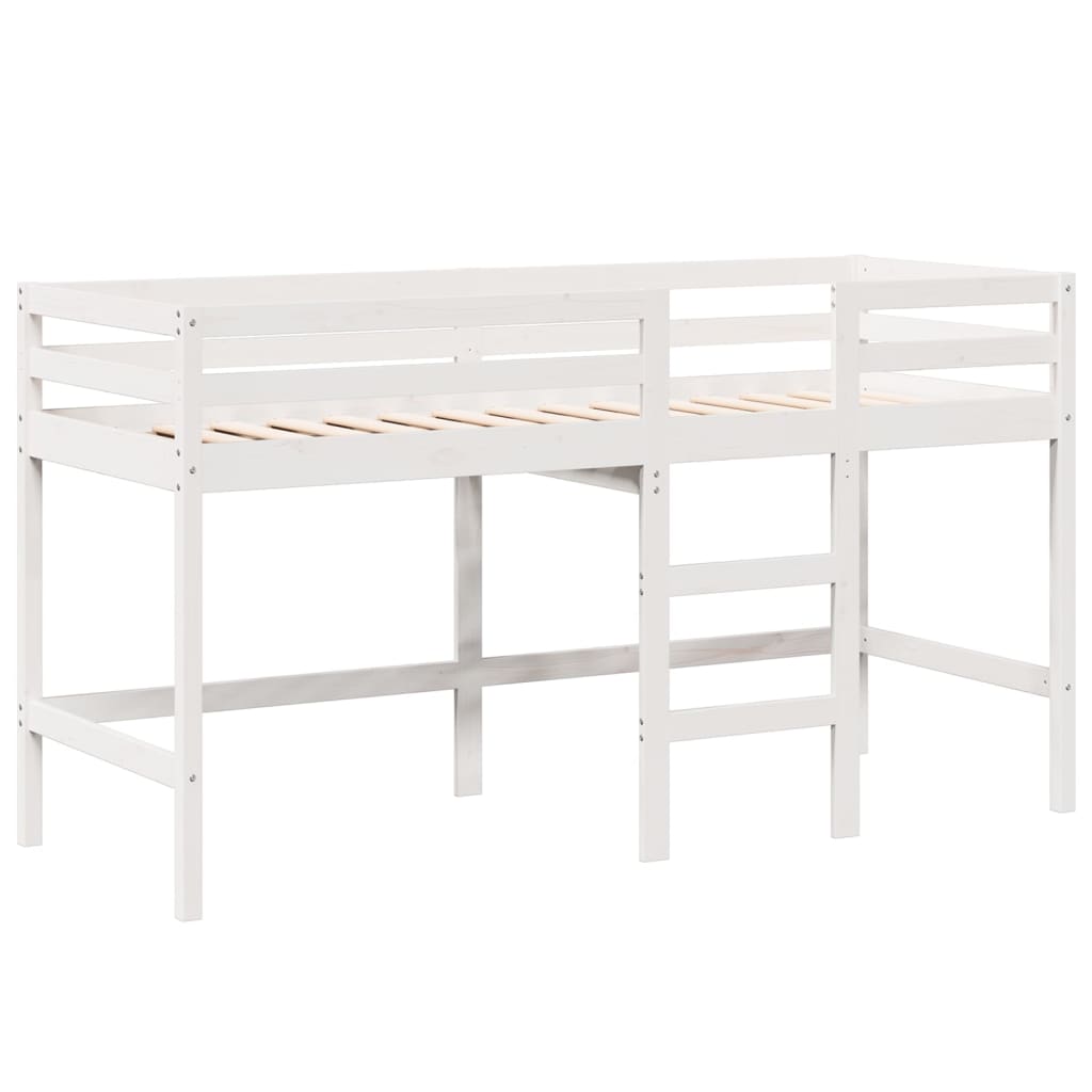 vidaXL Pat etajat cu scară și acoperiș, alb, 80x200 cm, lemn masiv pin vidaXL Pat etajat cu scară și acoperiș, alb, 80x200 cm, lemn masiv pin