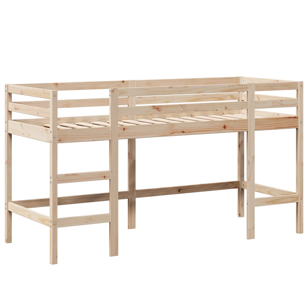 vidaXL Pat etajat cu scară și acoperiș, alb, 80x200 cm, lemn masiv pin vidaXL Pat etajat cu scară și acoperiș, alb, 80x200 cm, lemn masiv pin