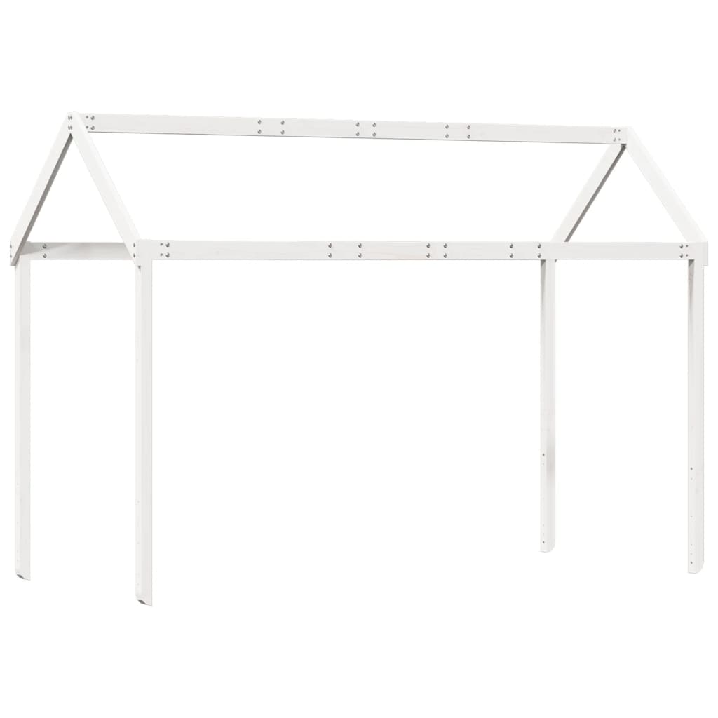 vidaXL Pat supraetajat cu acoperiș, alb, 75x190 cm, lemn masiv de pin vidaXL Pat supraetajat cu acoperiș, alb, 75x190 cm, lemn masiv de pin