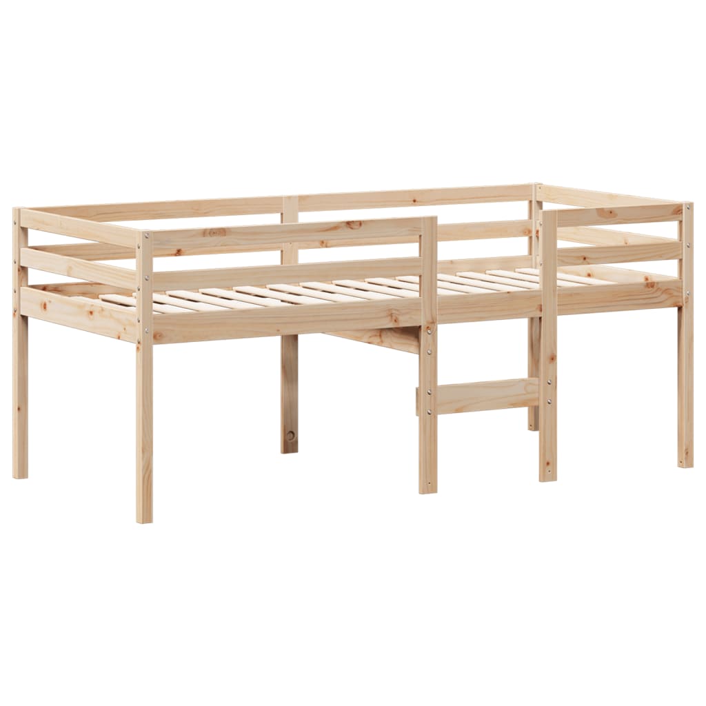 vidaXL Pat înalt cu acoperiș, 90x200 cm, lemn masiv de pin