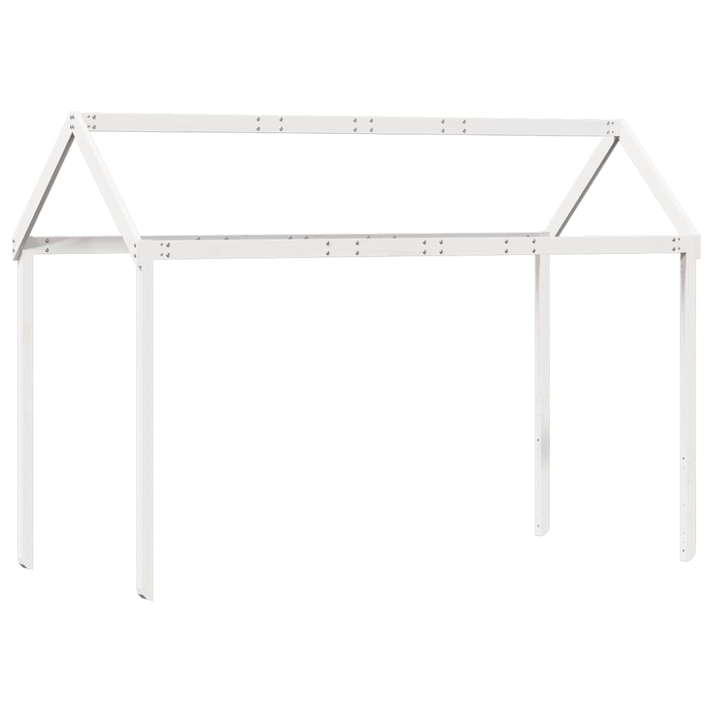 vidaXL Pat înalt cu acoperiș, alb, 90x190 cm, lemn masiv de pin