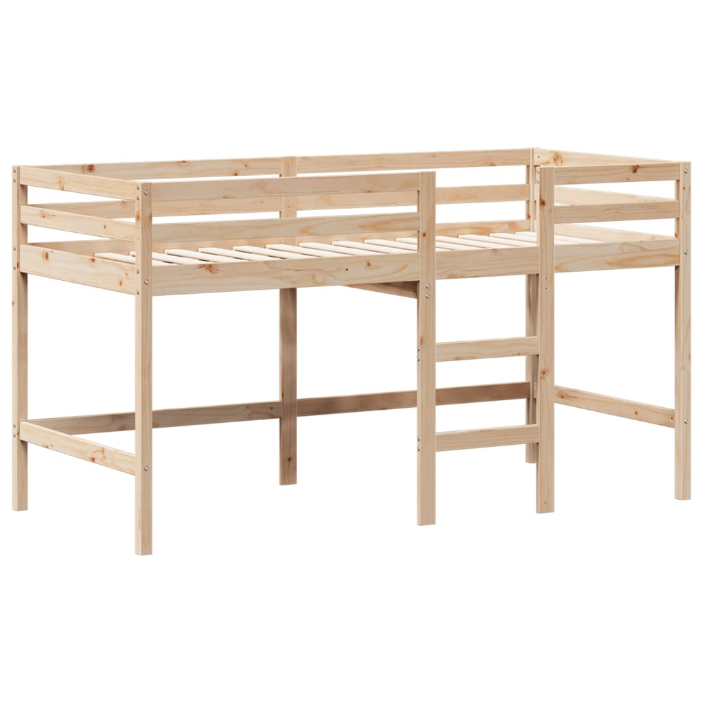 vidaXL Pat etajat cu scară și acoperiș, alb, 90x200 cm, lemn masiv pin vidaXL Pat etajat cu scară și acoperiș, alb, 90x200 cm, lemn masiv pin
