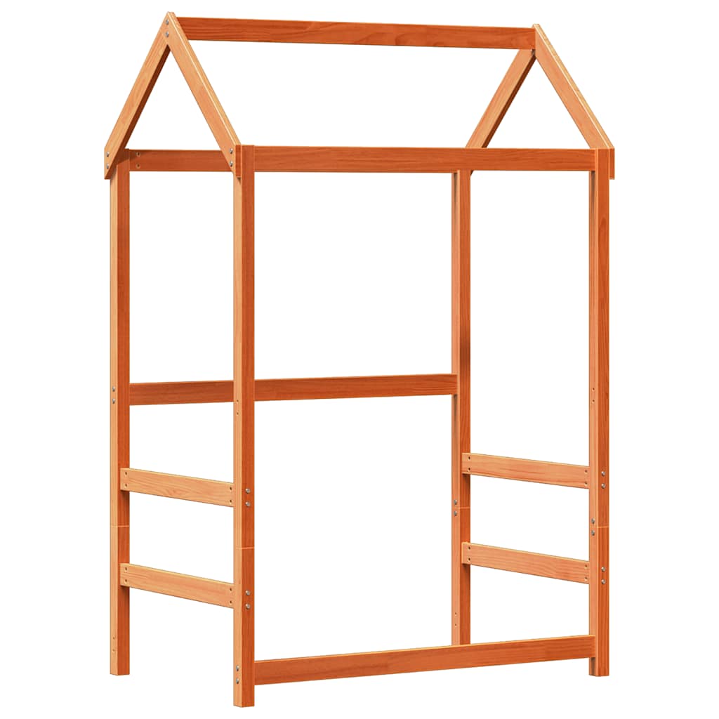vidaXL Set pat bancă cu acoperiș maro ceruit 75x190 cm lemn masiv pin vidaXL Set pat bancă cu acoperiș maro ceruit 75x190 cm lemn masiv pin