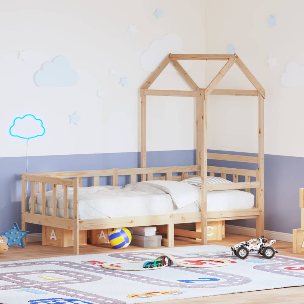 vidaXL Pat de zi cu acoperiș, 80x200 cm, lemn masiv de pin vidaXL Pat de zi cu acoperiș, 80x200 cm, lemn masiv de pin