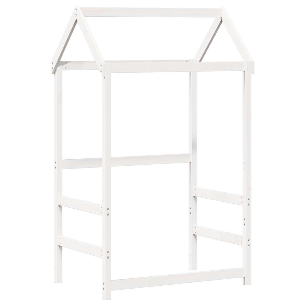vidaXL Set pat de zi/bancă cu acoperiș alb 80x200 cm lemn masiv de pin