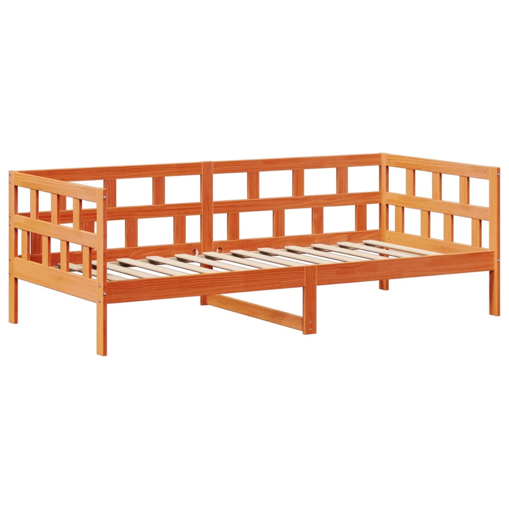 vidaXL Set pat zi/bancă acoperiș maro ceruit 80x200cm lemn masiv pin