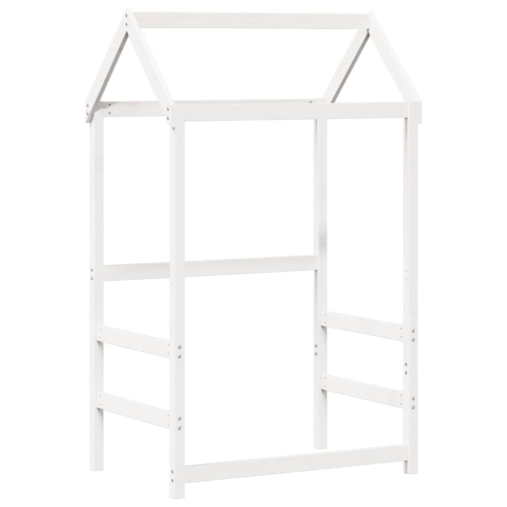 vidaXL Set pat de zi/bancă cu acoperiș alb 80x200 cm lemn masiv de pin