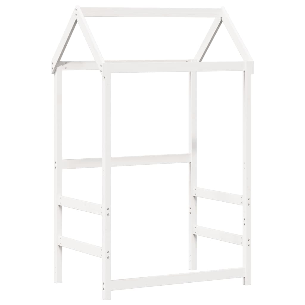 vidaXL Set pat de zi/bancă cu acoperiș alb 80x200 cm lemn masiv de pin