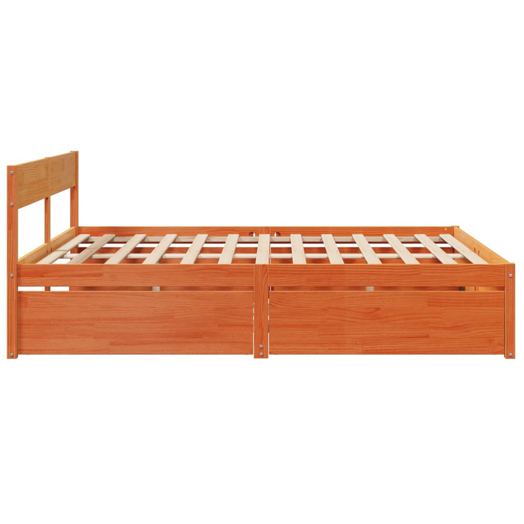 vidaXL Cadru de pat fără saltea, maro ceruit 180x200 cm lemn masiv pin vidaXL Cadru de pat fără saltea, maro ceruit 180x200 cm lemn masiv pin