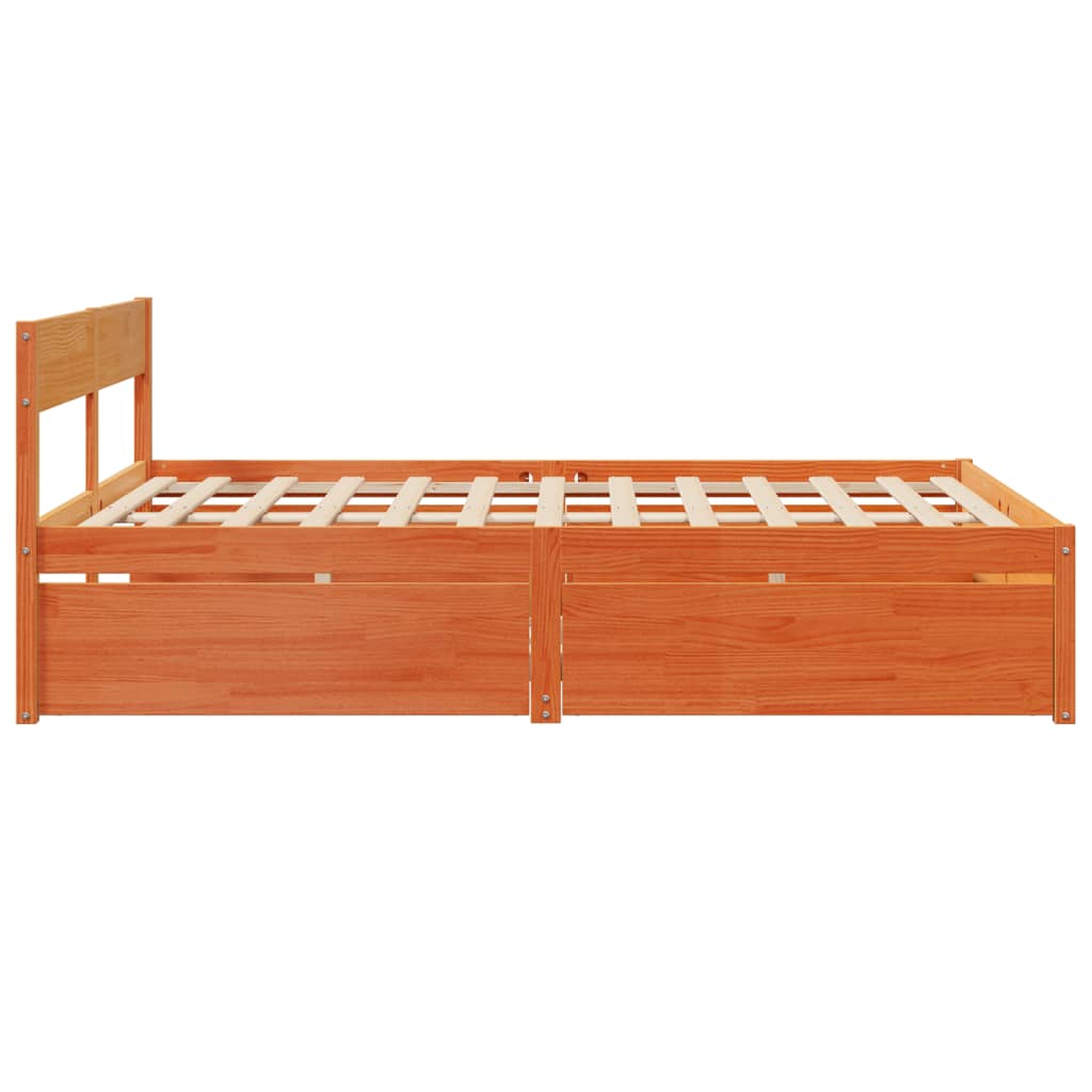 vidaXL Cadru de pat fără saltea, maro ceruit 150x200 cm lemn masiv pin vidaXL Cadru de pat fără saltea, maro ceruit 150x200 cm lemn masiv pin