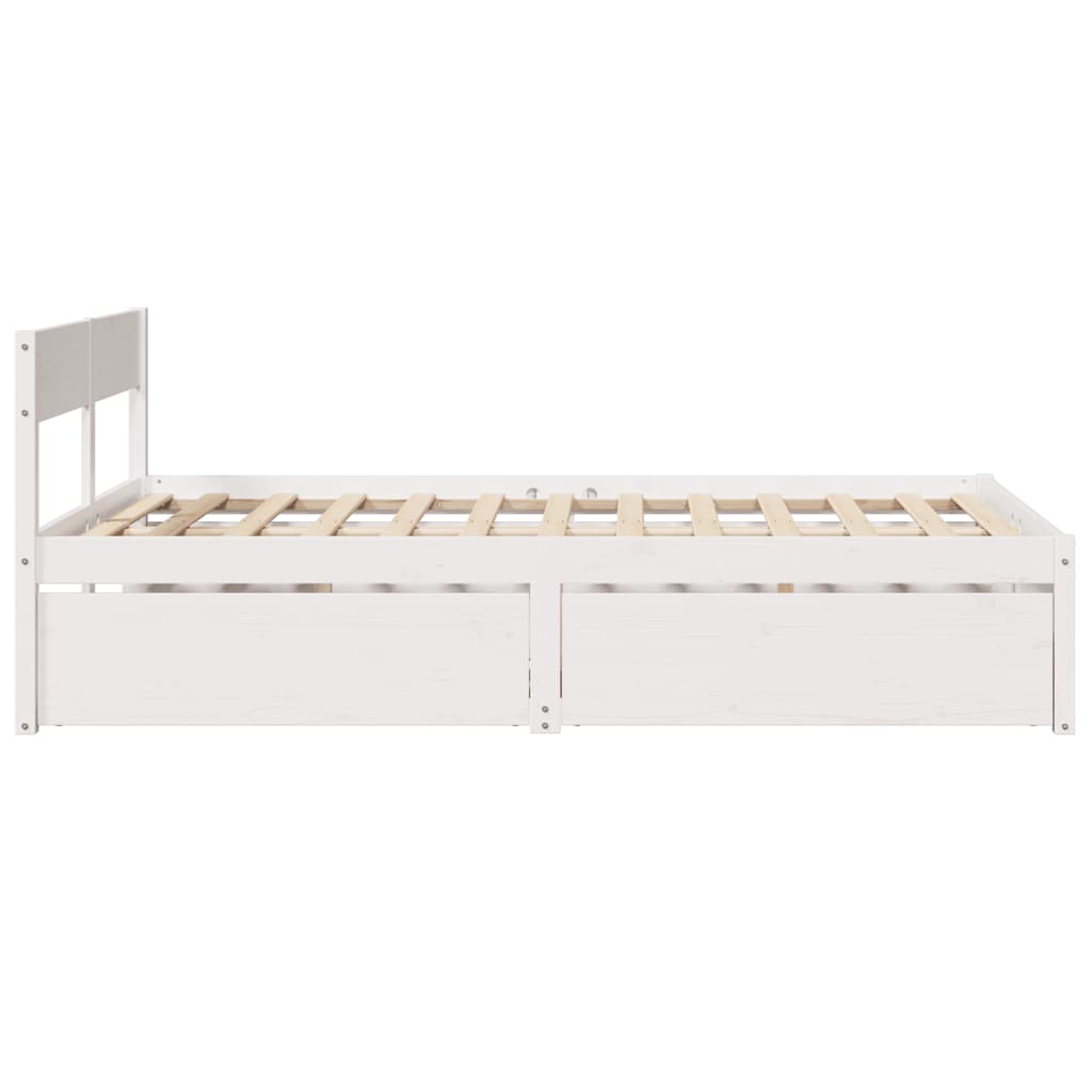 vidaXL Cadru de pat fără saltea, alb, 120x200 cm, lemn masiv pin vidaXL Cadru de pat fără saltea, alb, 120x200 cm, lemn masiv pin