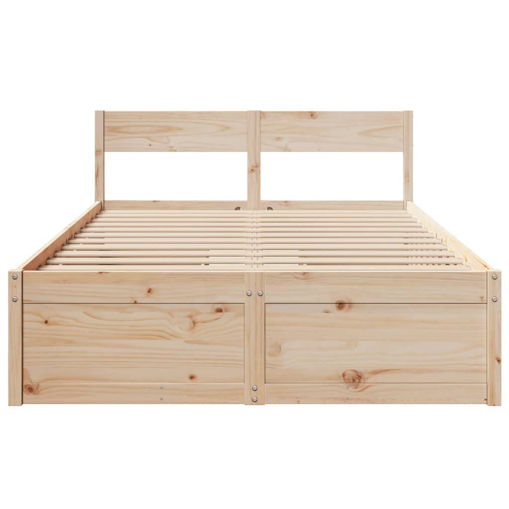 vidaXL Cadru de pat fără saltea, 120x190 cm, lemn masiv pin vidaXL Cadru de pat fără saltea, 120x190 cm, lemn masiv pin