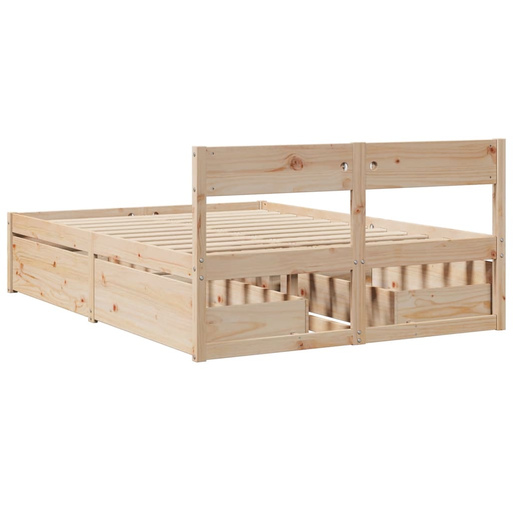 vidaXL Cadru de pat fără saltea, 120x190 cm, lemn masiv pin vidaXL Cadru de pat fără saltea, 120x190 cm, lemn masiv pin