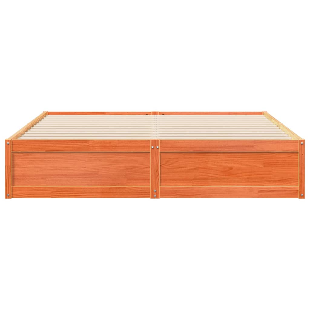 vidaXL Cadru de pat fără saltea, maro ceruit 200x200 cm lemn masiv pin vidaXL Cadru de pat fără saltea, maro ceruit 200x200 cm lemn masiv pin