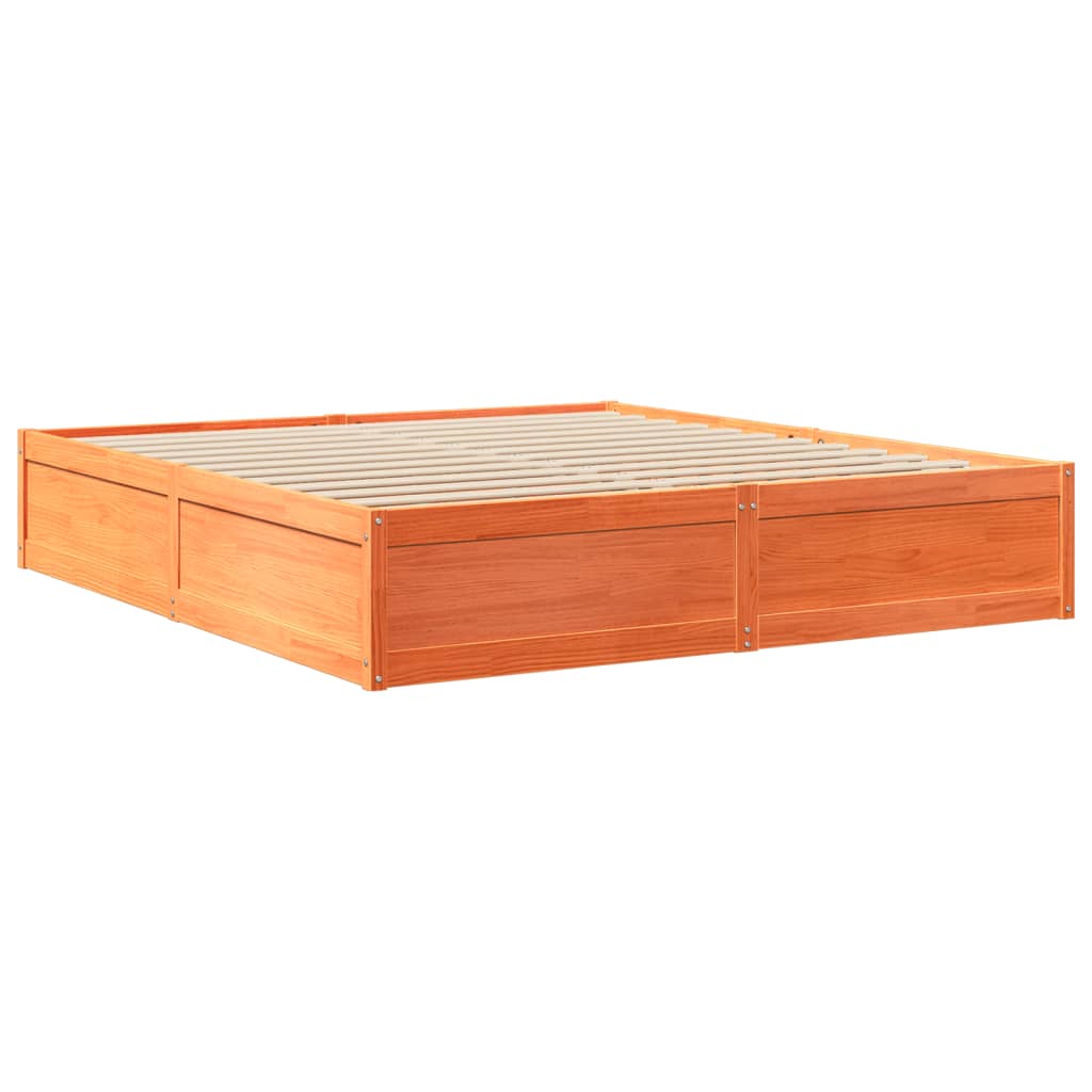 vidaXL Cadru de pat fără saltea, maro ceruit 180x200 cm lemn masiv pin vidaXL Cadru de pat fără saltea, maro ceruit 180x200 cm lemn masiv pin