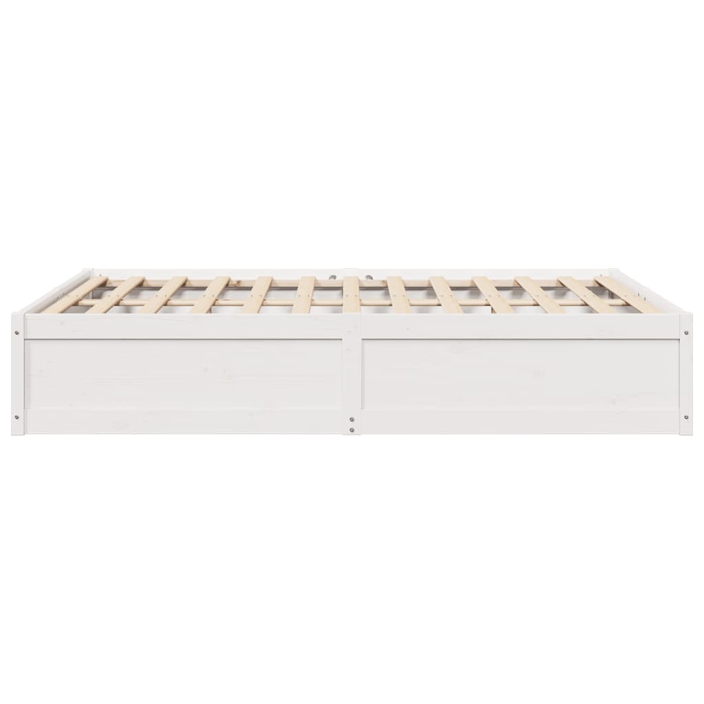 vidaXL Cadru de pat fără saltea, alb, 150x200 cm, lemn masiv pin vidaXL Cadru de pat fără saltea, alb, 150x200 cm, lemn masiv pin