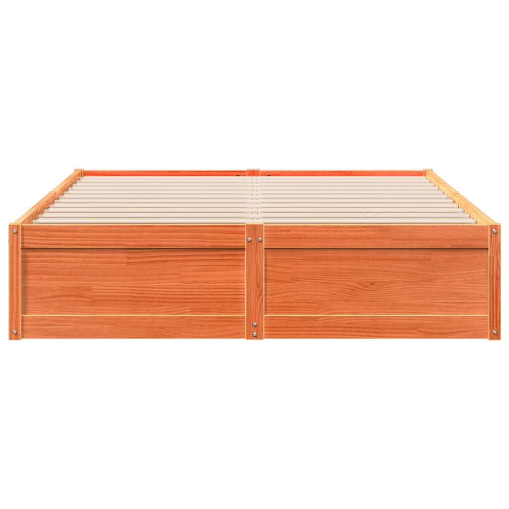 vidaXL Cadru de pat fără saltea, maro ceruit 150x200 cm lemn masiv pin vidaXL Cadru de pat fără saltea, maro ceruit 150x200 cm lemn masiv pin