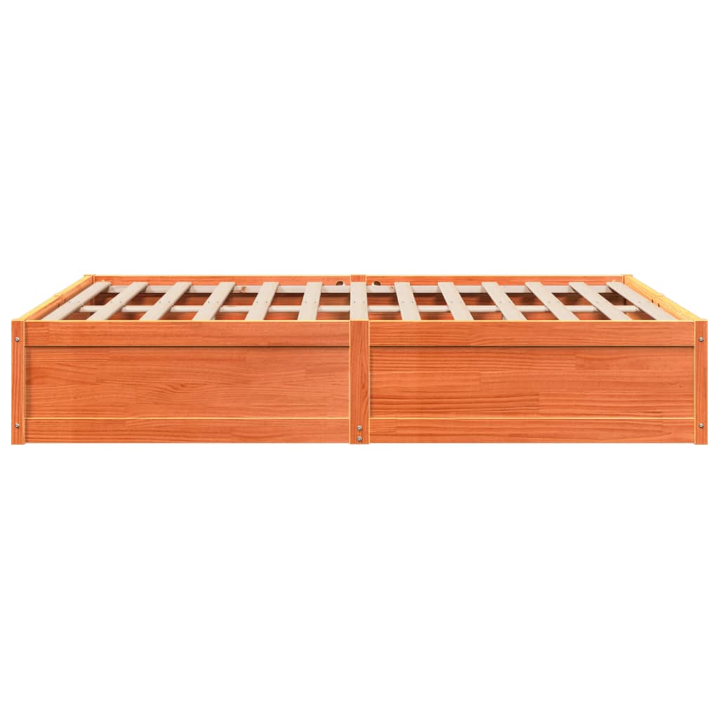 vidaXL Cadru de pat fără saltea, maro ceruit 150x200 cm lemn masiv pin vidaXL Cadru de pat fără saltea, maro ceruit 150x200 cm lemn masiv pin