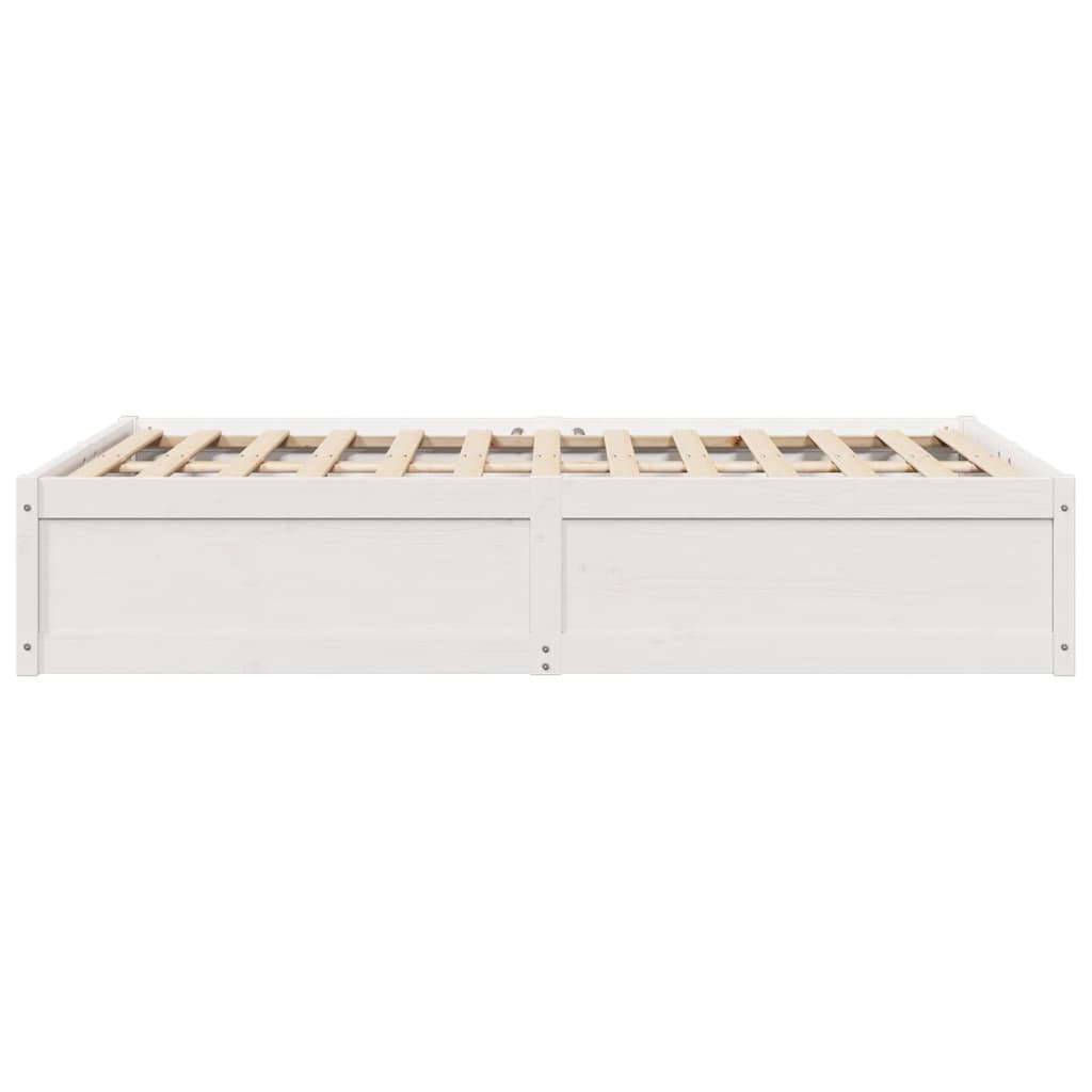 vidaXL Cadru de pat fără saltea, alb, 120x200 cm, lemn masiv pin vidaXL Cadru de pat fără saltea, alb, 120x200 cm, lemn masiv pin