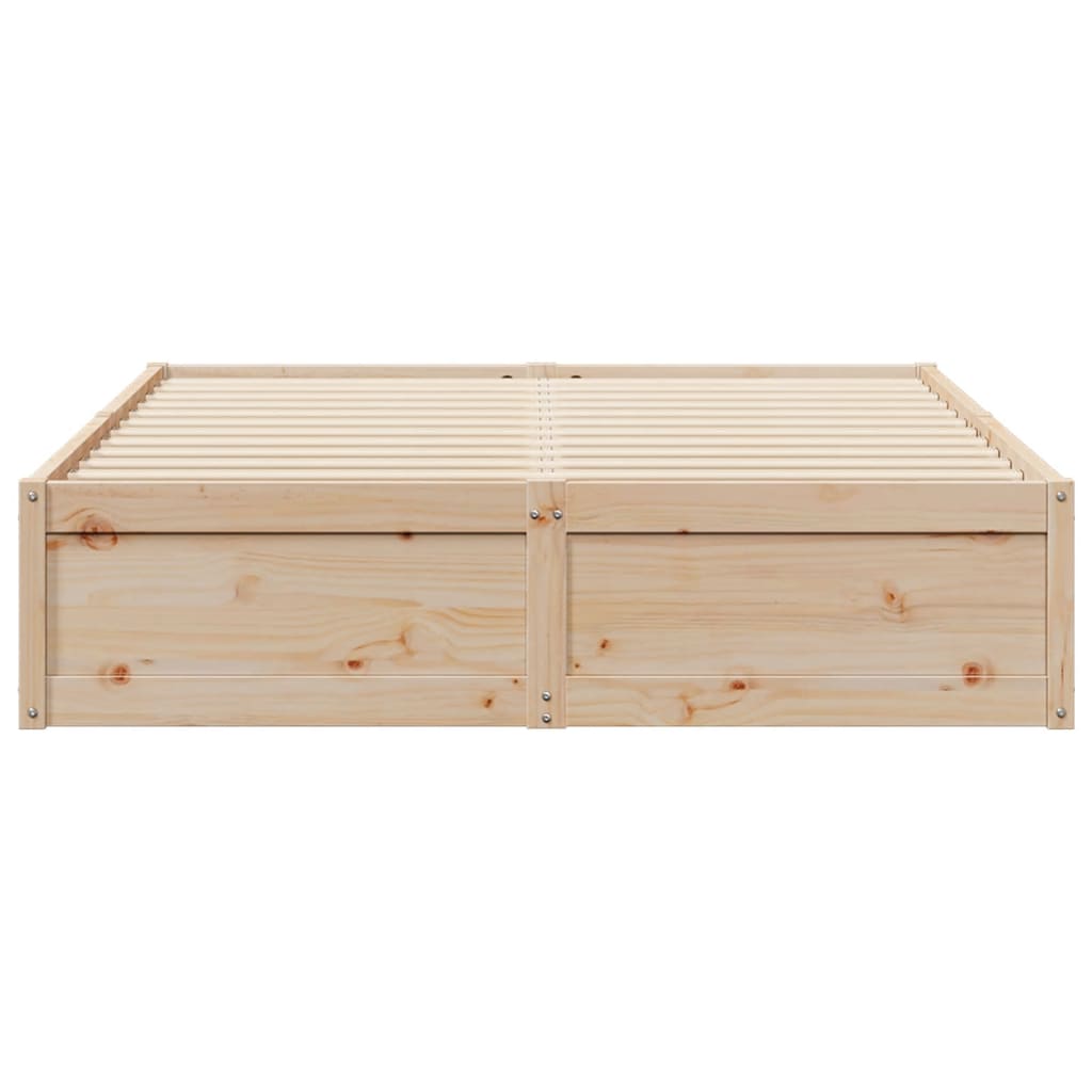 vidaXL Cadru de pat fără saltea, 140x190 cm, lemn masiv de pin vidaXL Cadru de pat fără saltea, 140x190 cm, lemn masiv de pin
