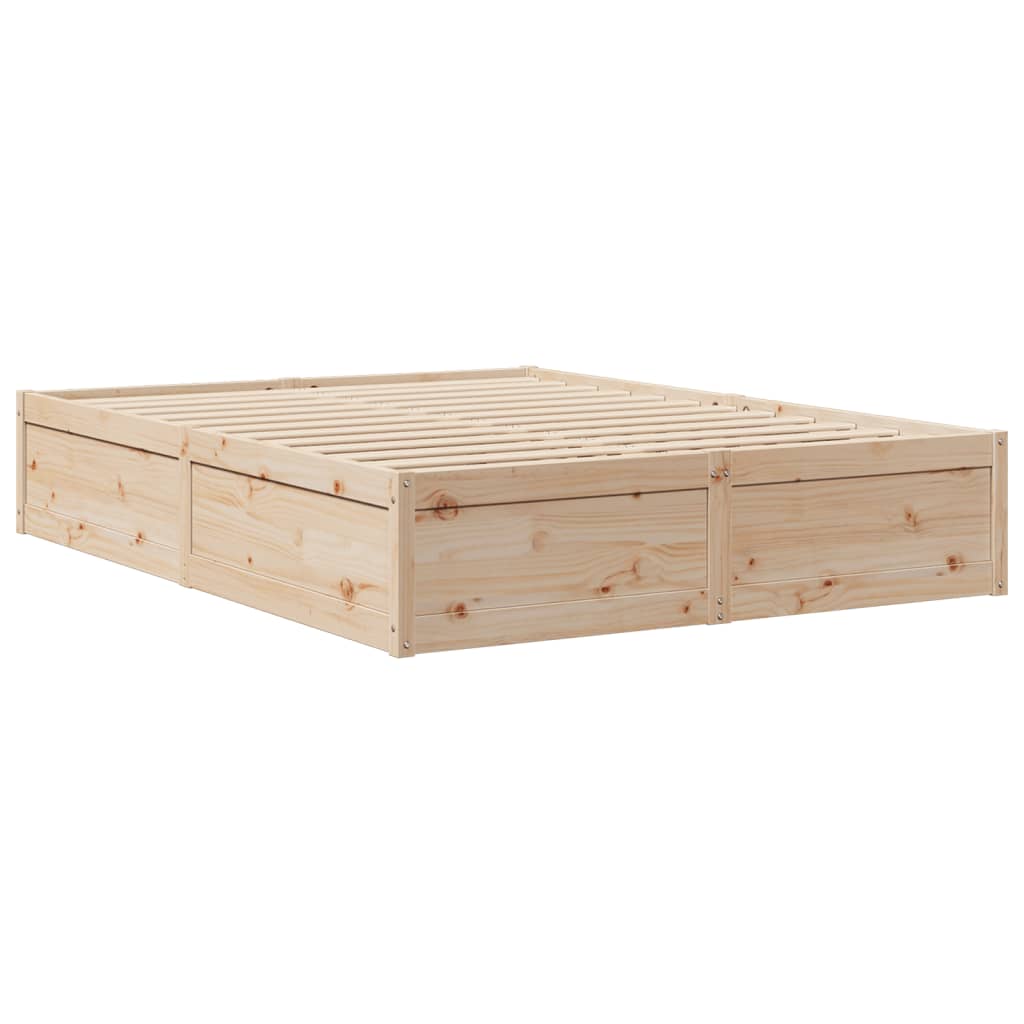 vidaXL Cadru de pat fără saltea, 140x190 cm, lemn masiv de pin vidaXL Cadru de pat fără saltea, 140x190 cm, lemn masiv de pin