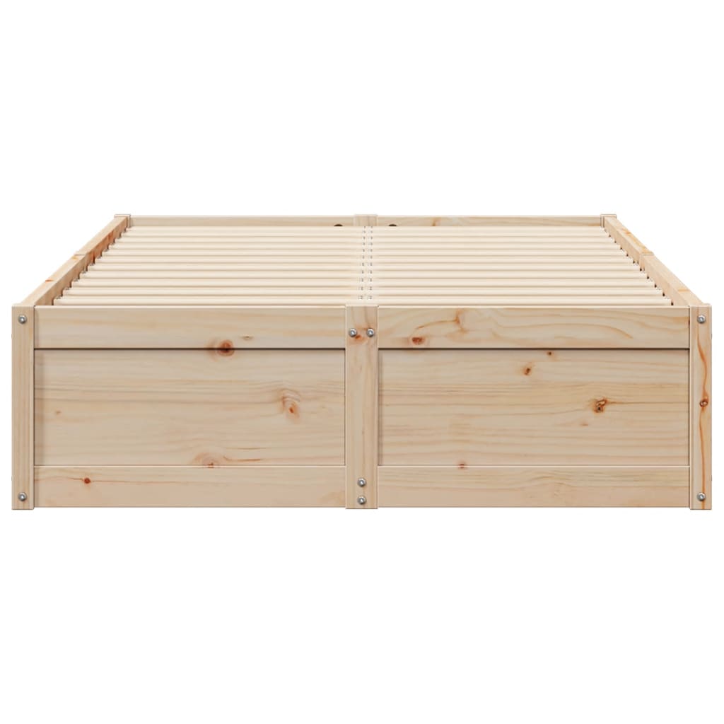 vidaXL Cadru de pat fără saltea, 135x190 cm, lemn masiv de pin vidaXL Cadru de pat fără saltea, 135x190 cm, lemn masiv de pin