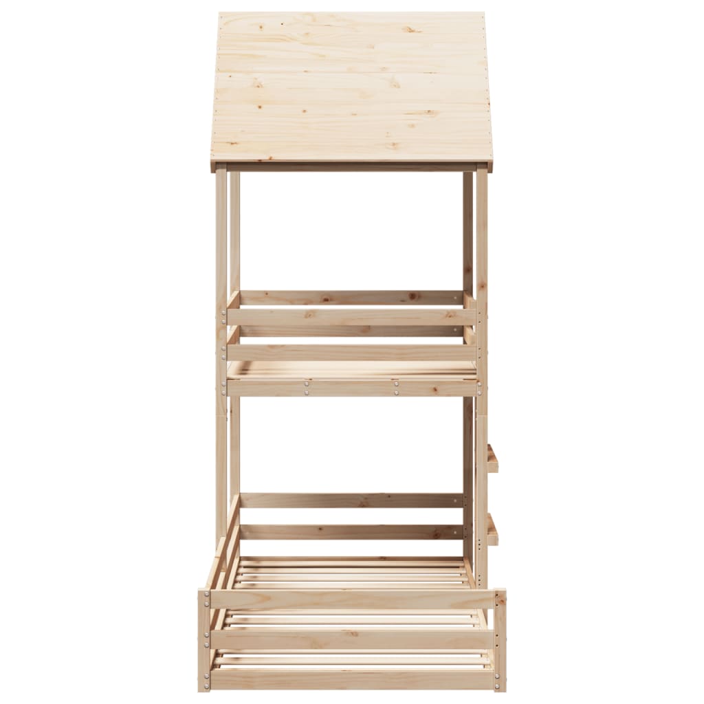 vidaXL Pat supraetajat fără saltea, 90x190 cm, lemn masiv de pin