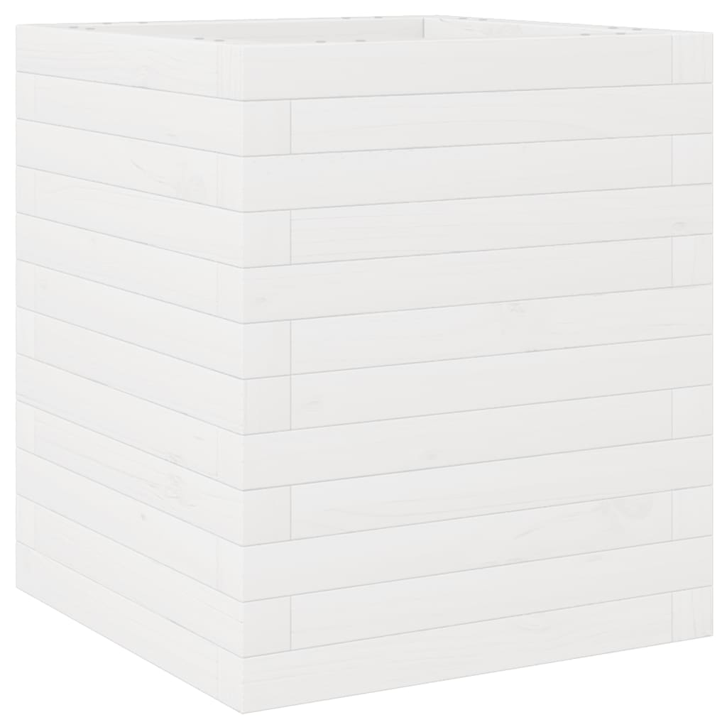 vidaXL Jardinieră de grădină, alb, 40x40x46 cm, lemn masiv de pin vidaXL Jardinieră de grădină, alb, 40x40x46 cm, lemn masiv de pin