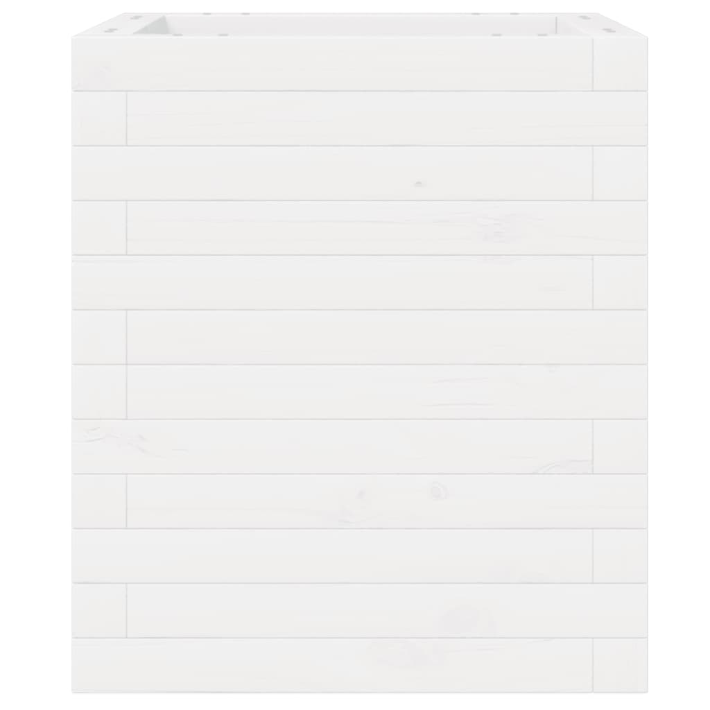 vidaXL Jardinieră de grădină, alb, 40x40x46 cm, lemn masiv de pin vidaXL Jardinieră de grădină, alb, 40x40x46 cm, lemn masiv de pin