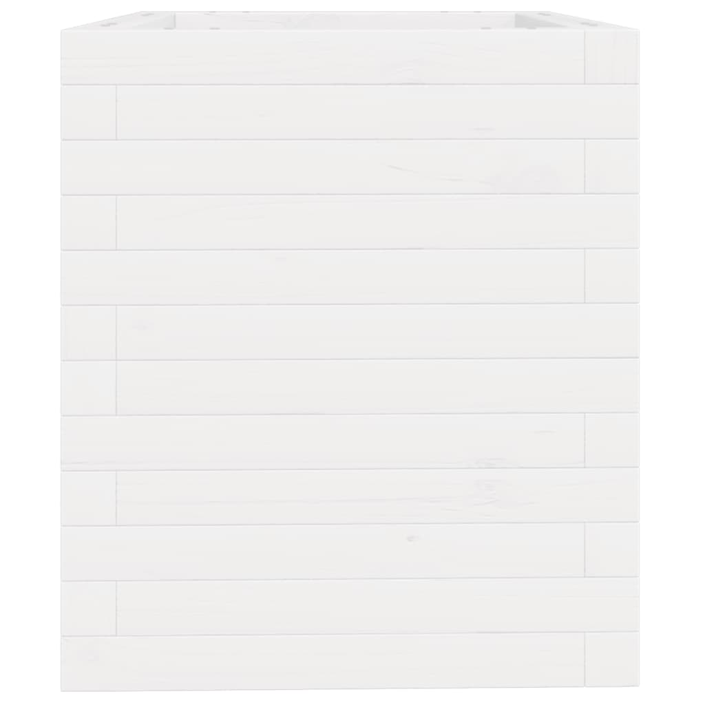vidaXL Jardinieră de grădină, alb, 40x40x46 cm, lemn masiv de pin vidaXL Jardinieră de grădină, alb, 40x40x46 cm, lemn masiv de pin