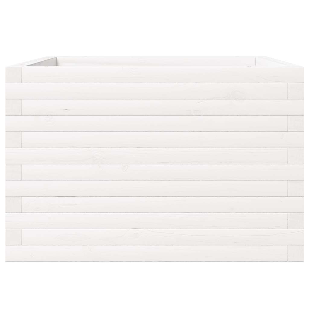vidaXL Jardinieră de grădină, alb, 70x70x46 cm, lemn masiv de pin vidaXL Jardinieră de grădină, alb, 70x70x46 cm, lemn masiv de pin