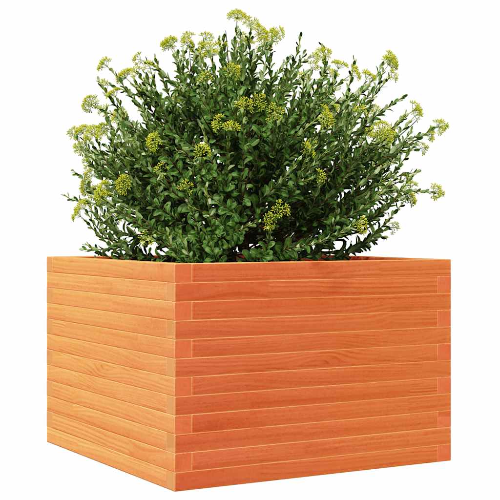 vidaXL Jardinieră de grădină, maro ceruit, 70x70x46 cm, lemn masiv pin