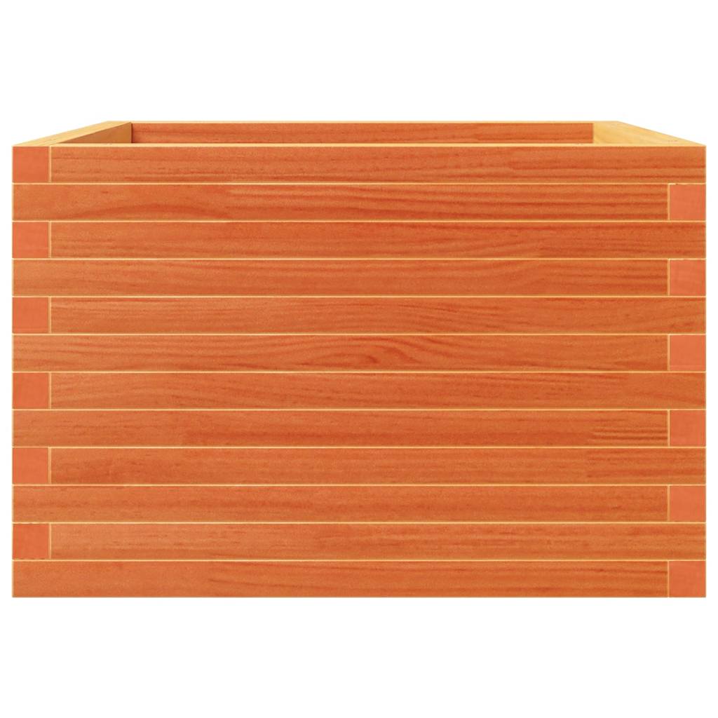 vidaXL Jardinieră de grădină, maro ceruit, 70x70x46 cm, lemn masiv pin