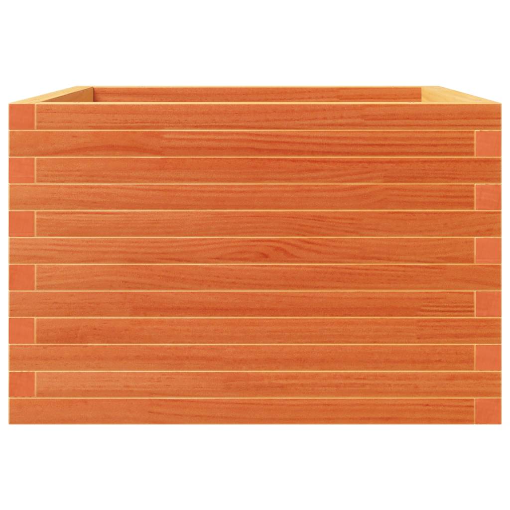 vidaXL Jardinieră de grădină, maro ceruit, 70x70x46 cm, lemn masiv pin